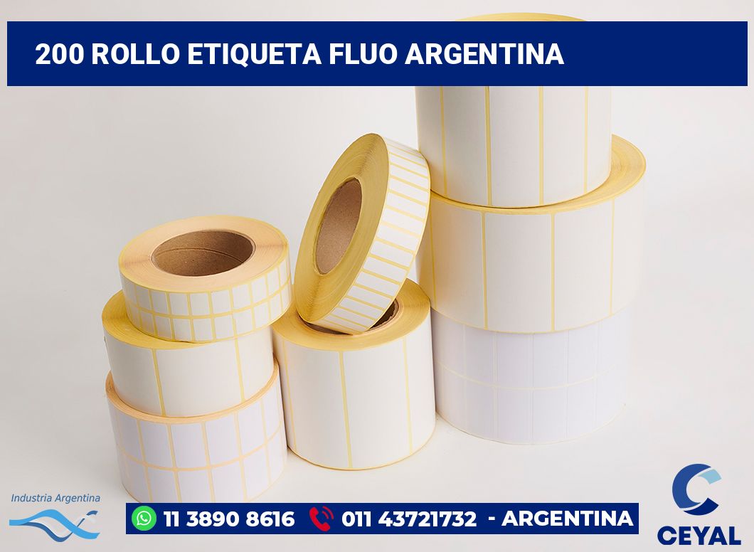 200 Rollo etiqueta fluo argentina