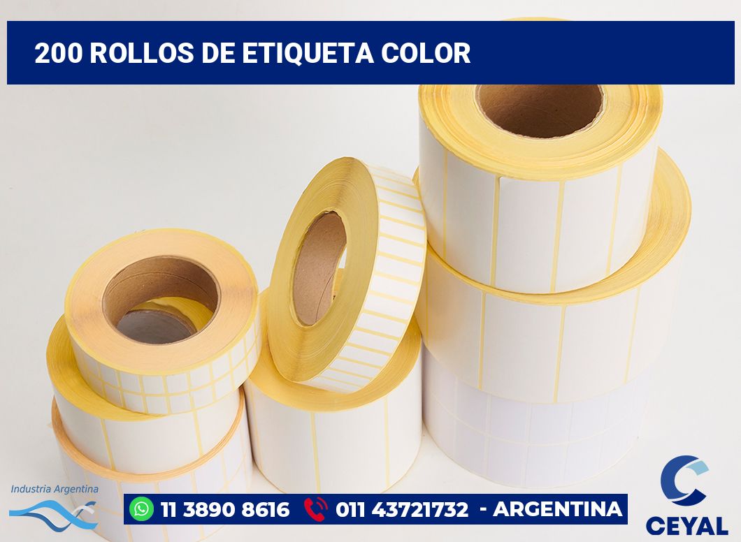 200 Rollos de etiqueta color