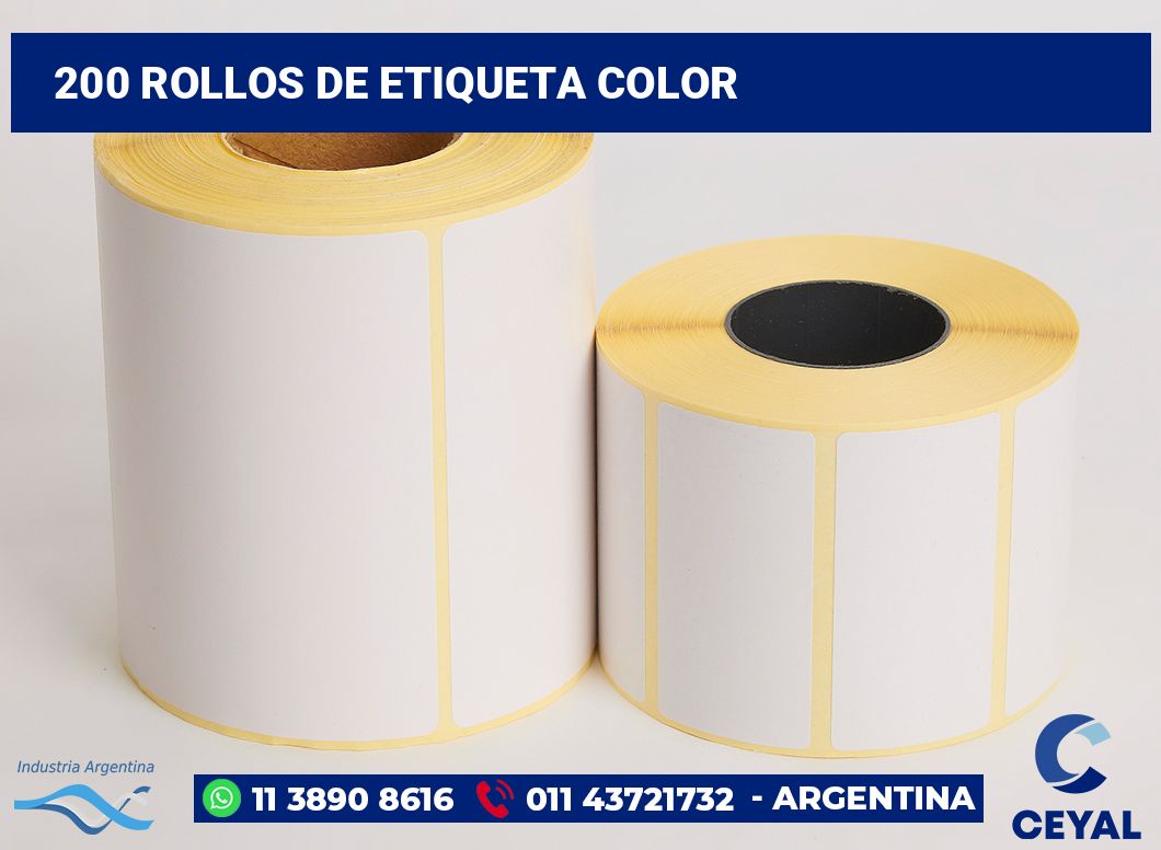 200 Rollos de etiqueta color