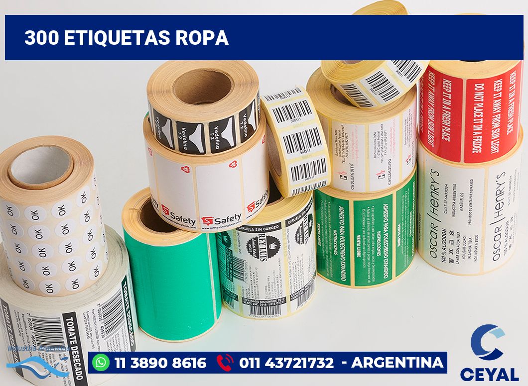 300 Etiquetas ropa