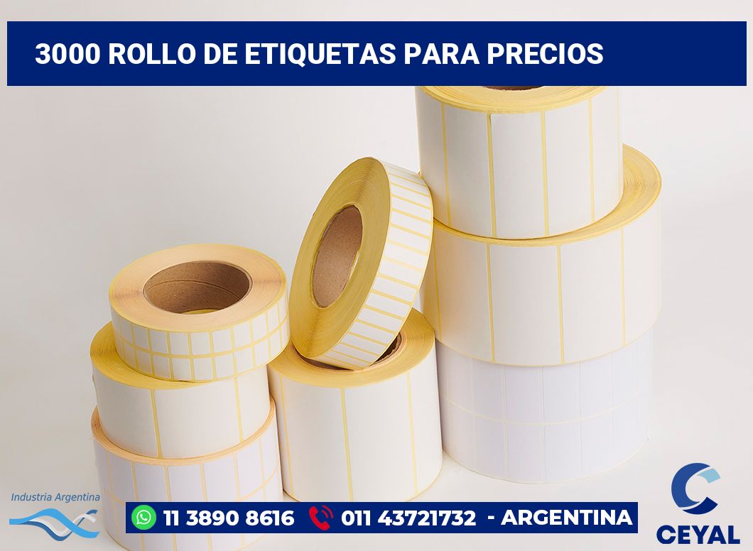 3000 Rollo de etiquetas para precios