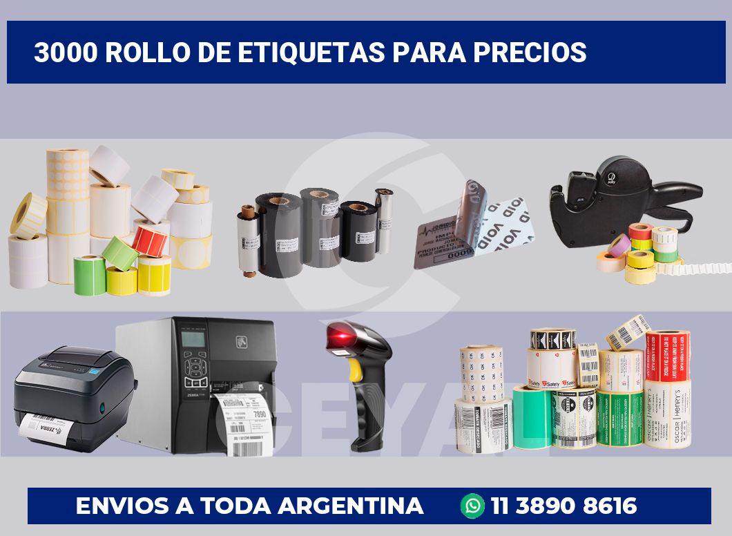 3000 Rollo de etiquetas para precios