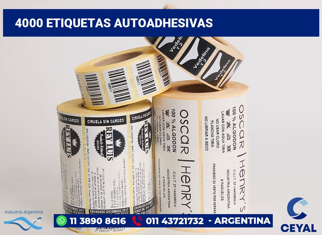 4000 Etiquetas autoadhesivas