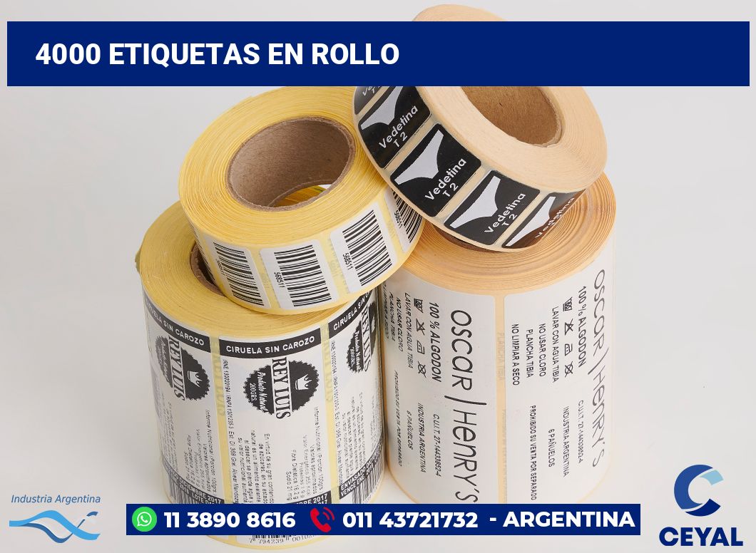 4000 Etiquetas en rollo