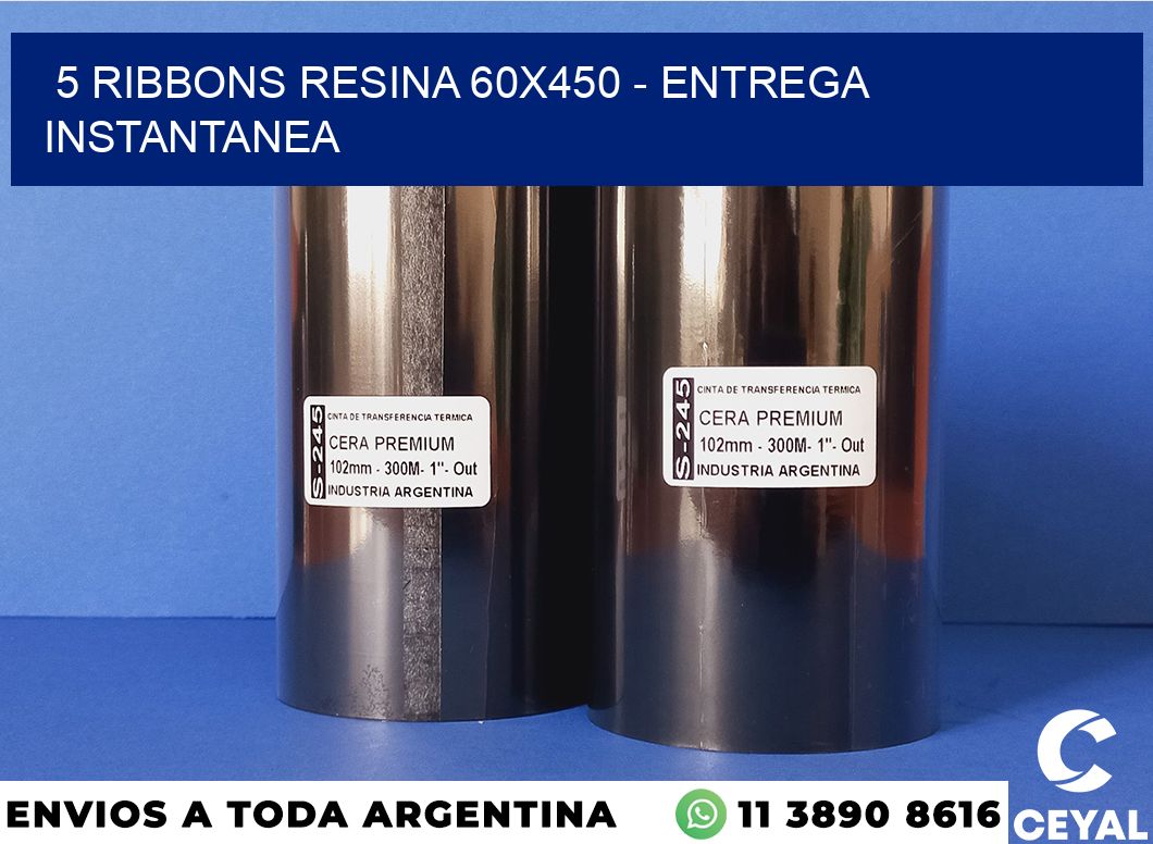 5 Ribbons resina 60×450 – entrega instantanea