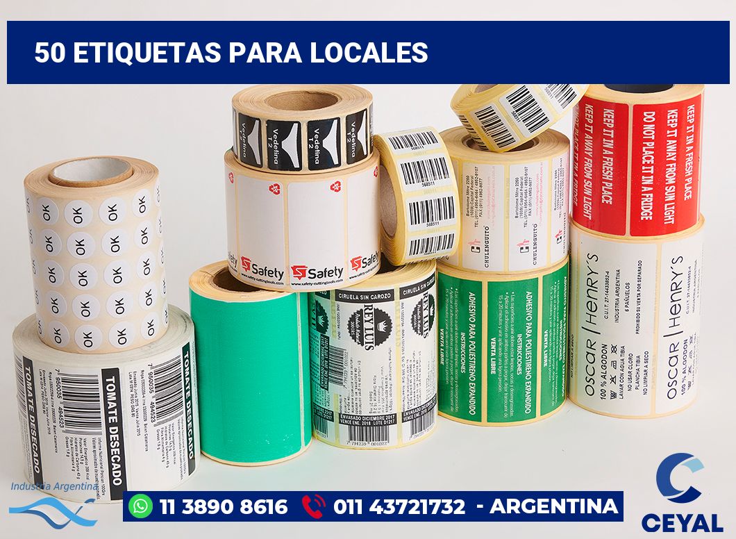 50 Etiquetas para locales