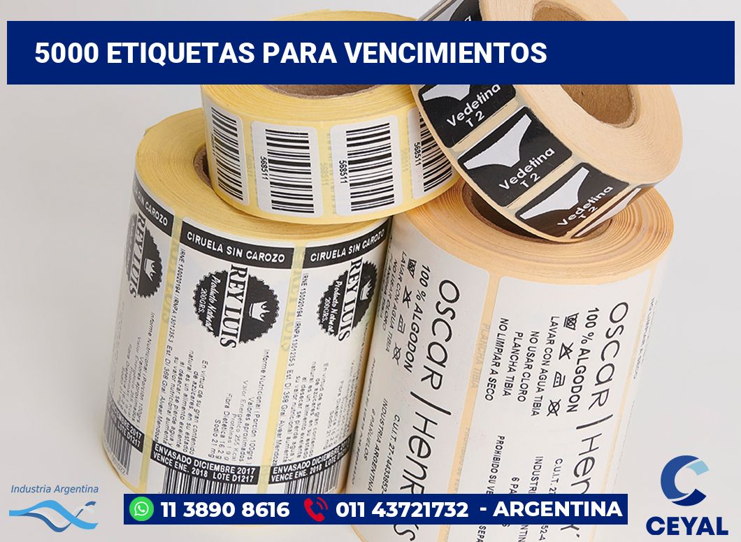 5000 Etiquetas para vencimientos