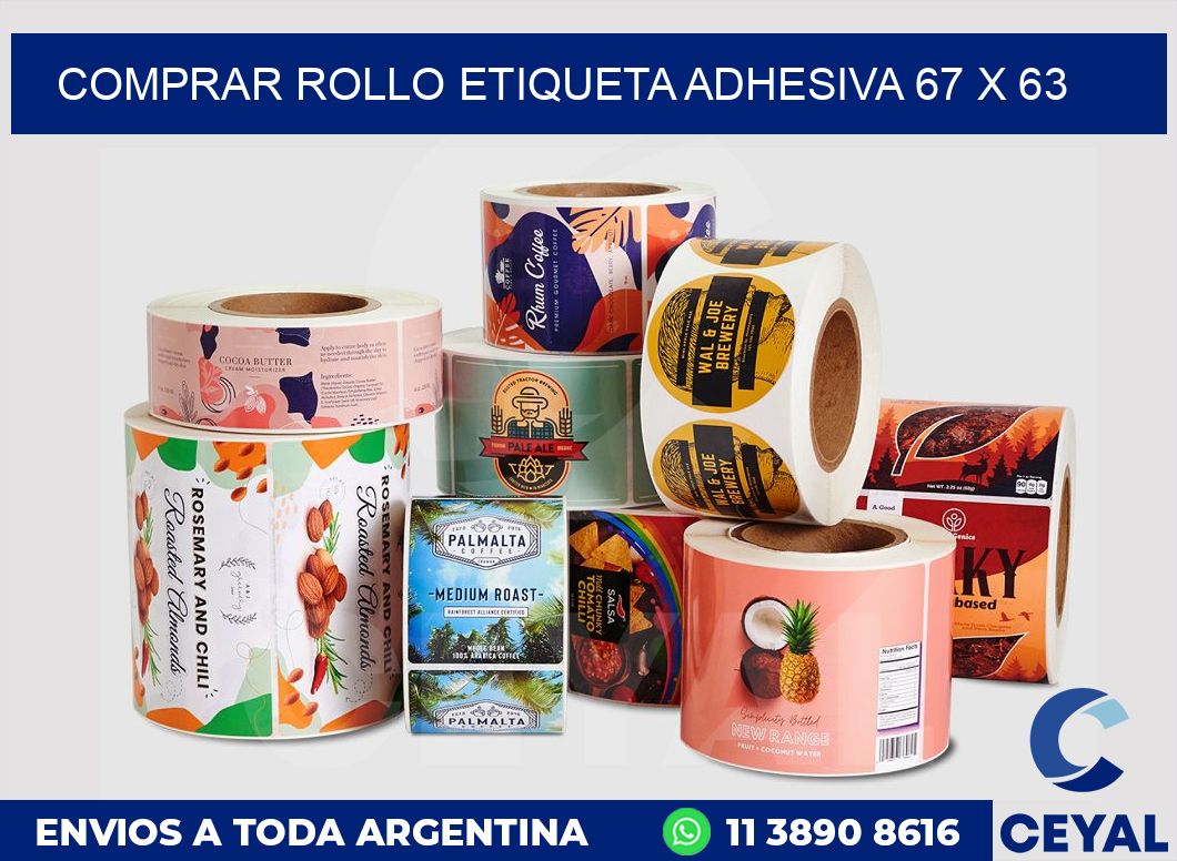 Comprar rollo etiqueta adhesiva 67 x 63