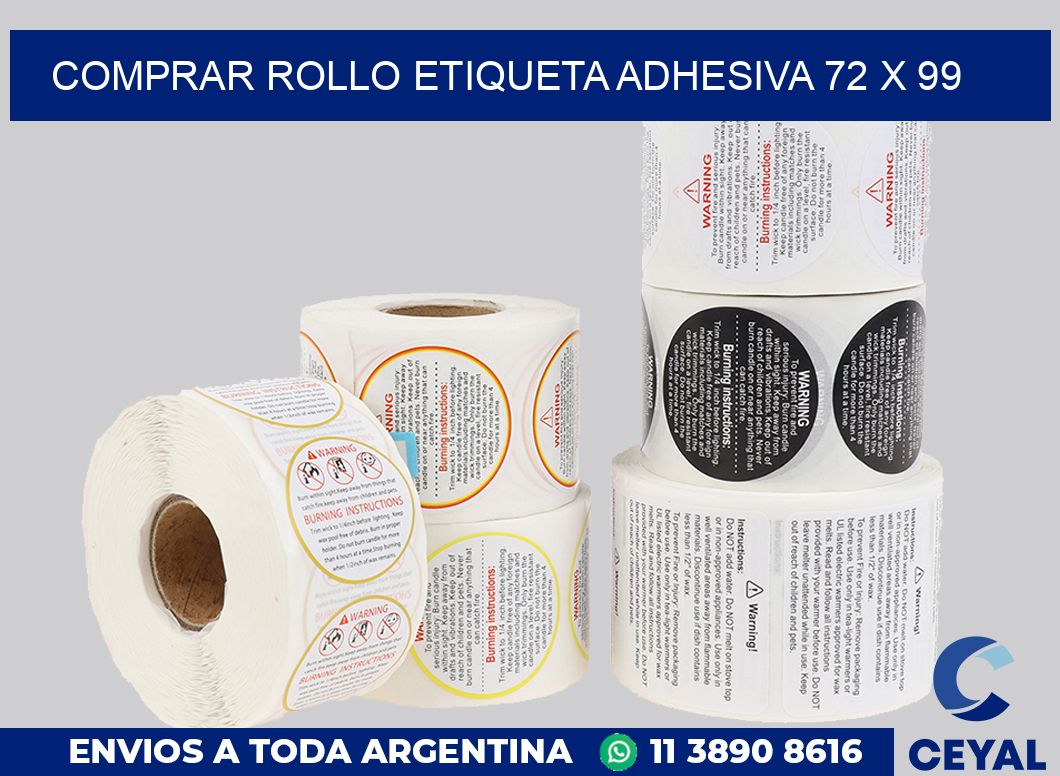 Comprar rollo etiqueta adhesiva 72 x 99