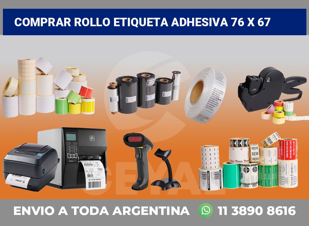 Comprar rollo etiqueta adhesiva 76 x 67