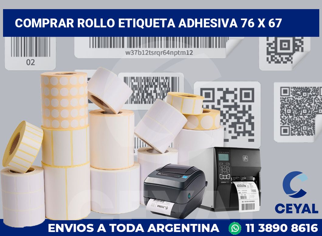 Comprar rollo etiqueta adhesiva 76 x 67