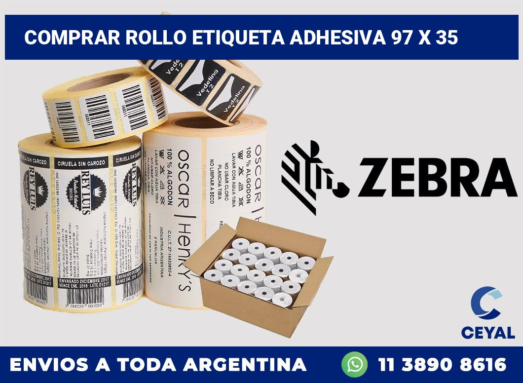 Comprar rollo etiqueta adhesiva 97 x 35