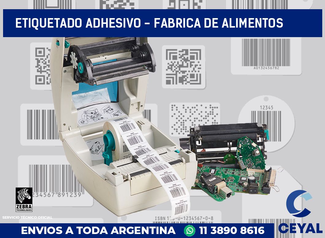 Etiquetado adhesivo - fabrica de alimentos