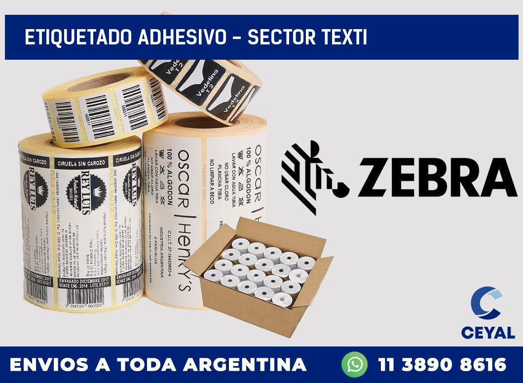 Etiquetado adhesivo - sector texti