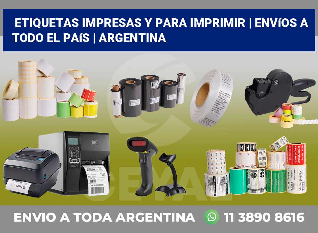 Etiquetas impresas y para imprimir | Envíos a todo el país | Argentina