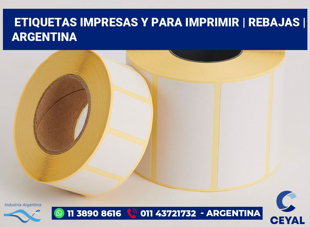 Etiquetas impresas y para imprimir | Rebajas | Argentina