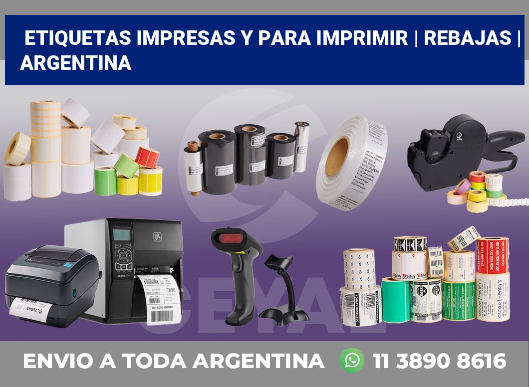 Etiquetas impresas y para imprimir | Rebajas | Argentina