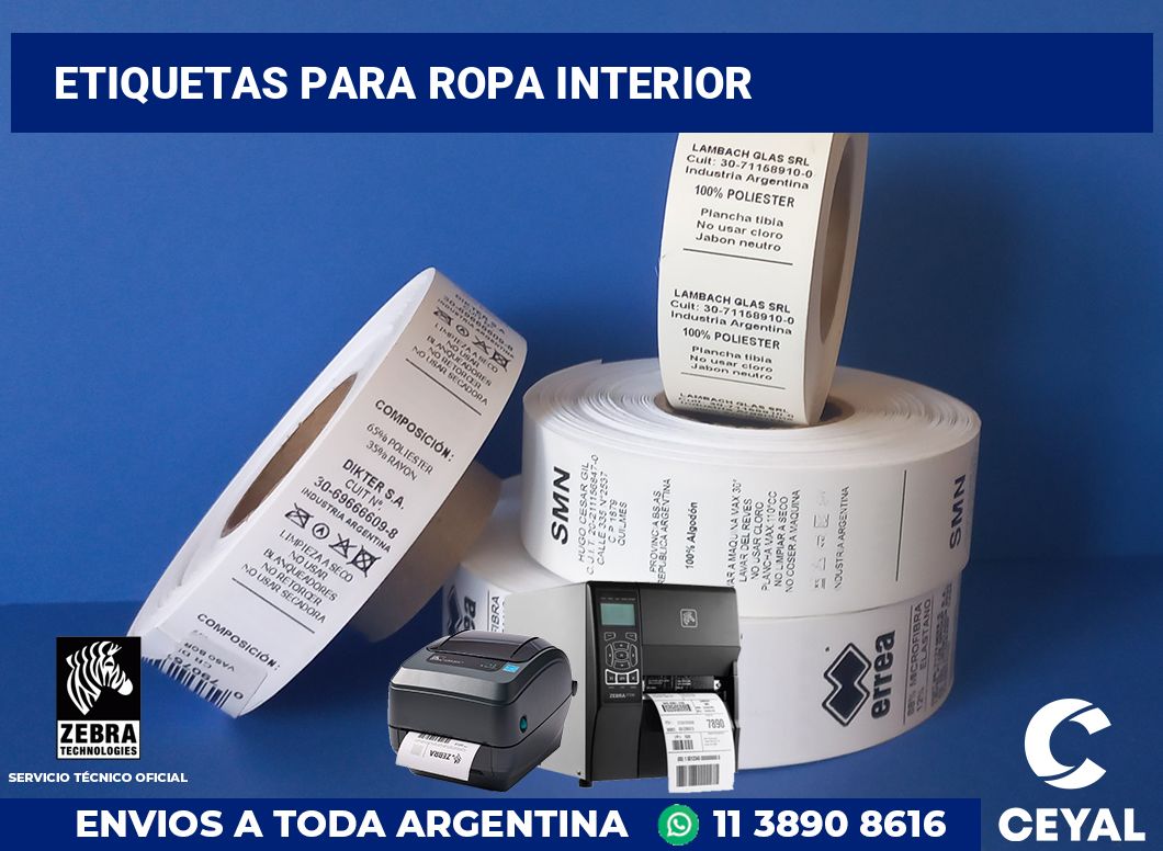 Etiquetas para Ropa Interior