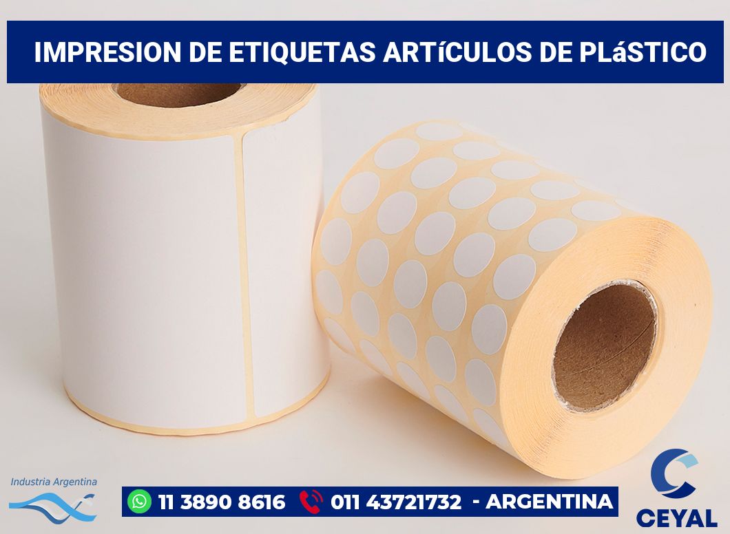 Impresion de etiquetas Artículos de plástico