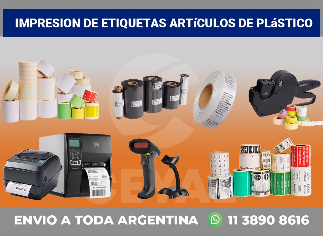 Impresion de etiquetas Artículos de plástico