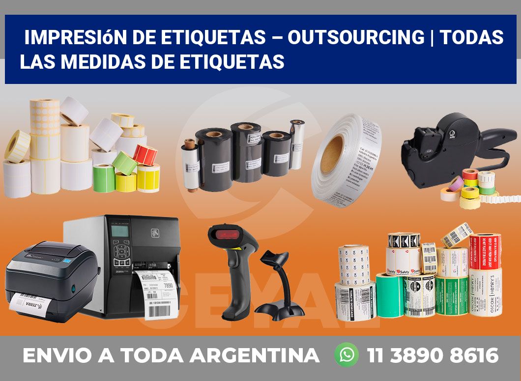 Impresión de etiquetas – Outsourcing | Todas las medidas de etiquetas