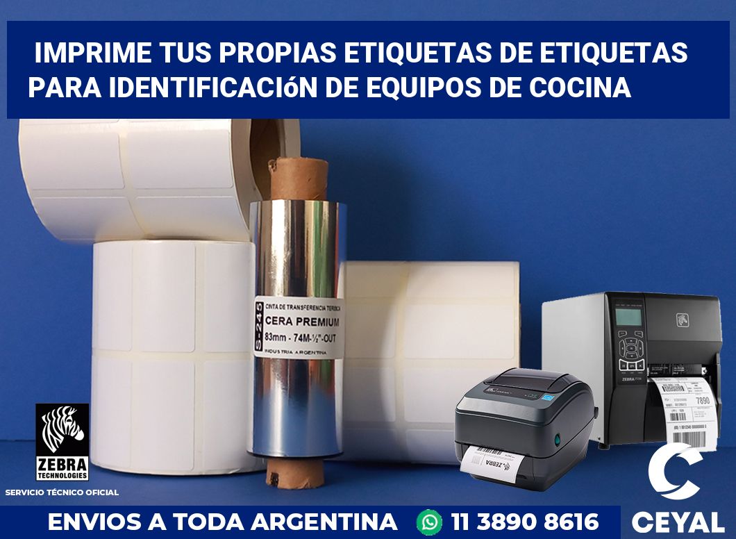 Imprime tus Propias Etiquetas de Etiquetas para Identificación de Equipos de Cocina