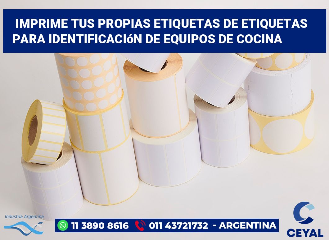 Imprime tus Propias Etiquetas de Etiquetas para Identificación de Equipos de Cocina