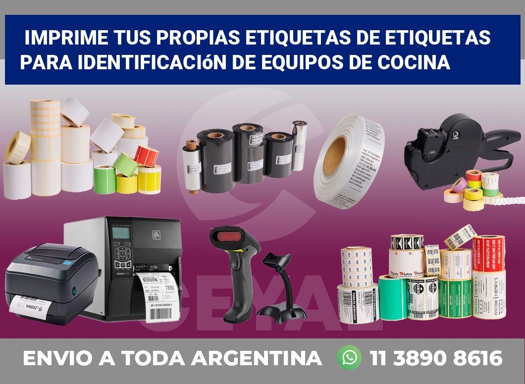 Imprime tus Propias Etiquetas de Etiquetas para Identificación de Equipos de Cocina