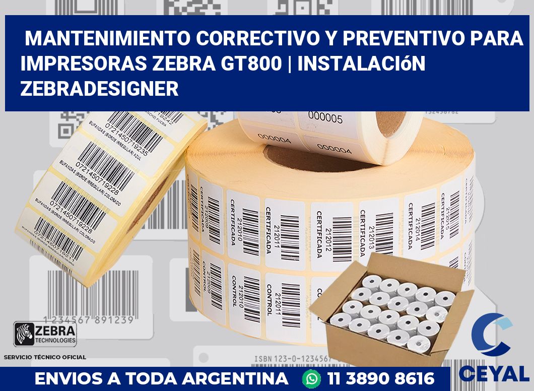Mantenimiento correctivo y preventivo para impresoras Zebra GT800 | Instalación ZebraDesigner
