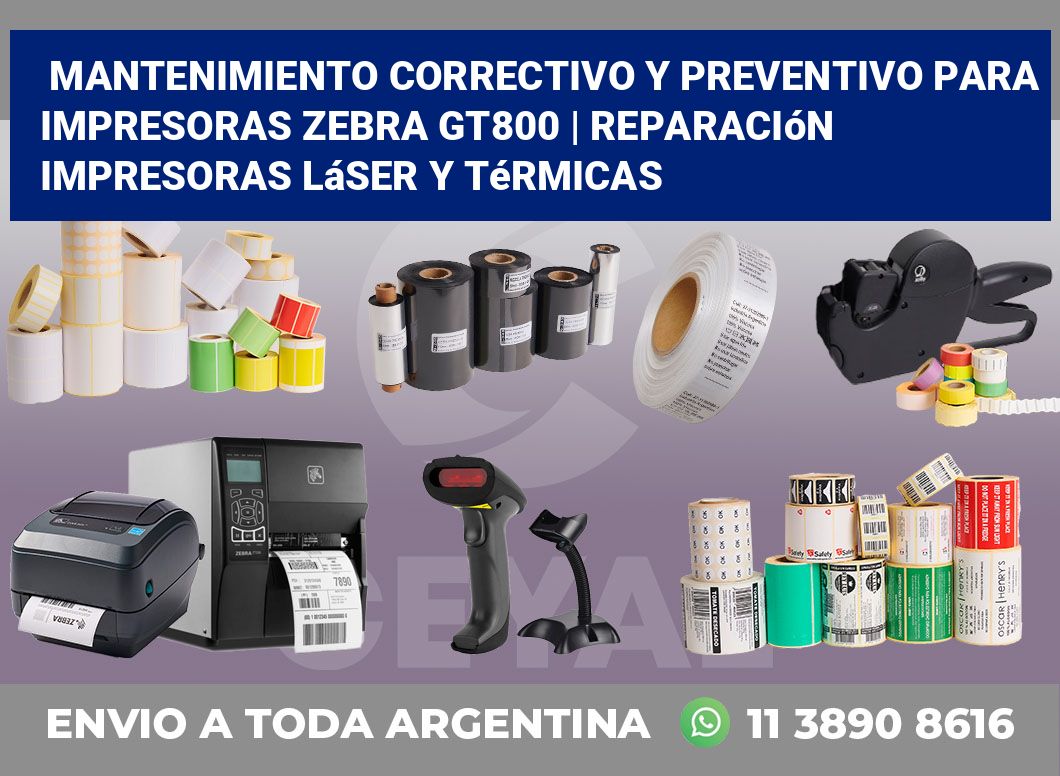 Mantenimiento correctivo y preventivo para impresoras Zebra GT800 | Reparación impresoras láser y térmicas