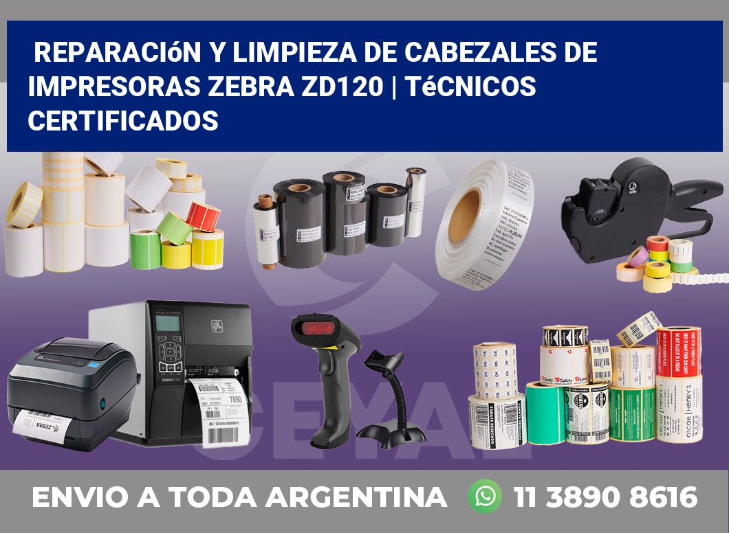 Reparación y limpieza de cabezales de impresoras Zebra ZD120 | Técnicos certificados