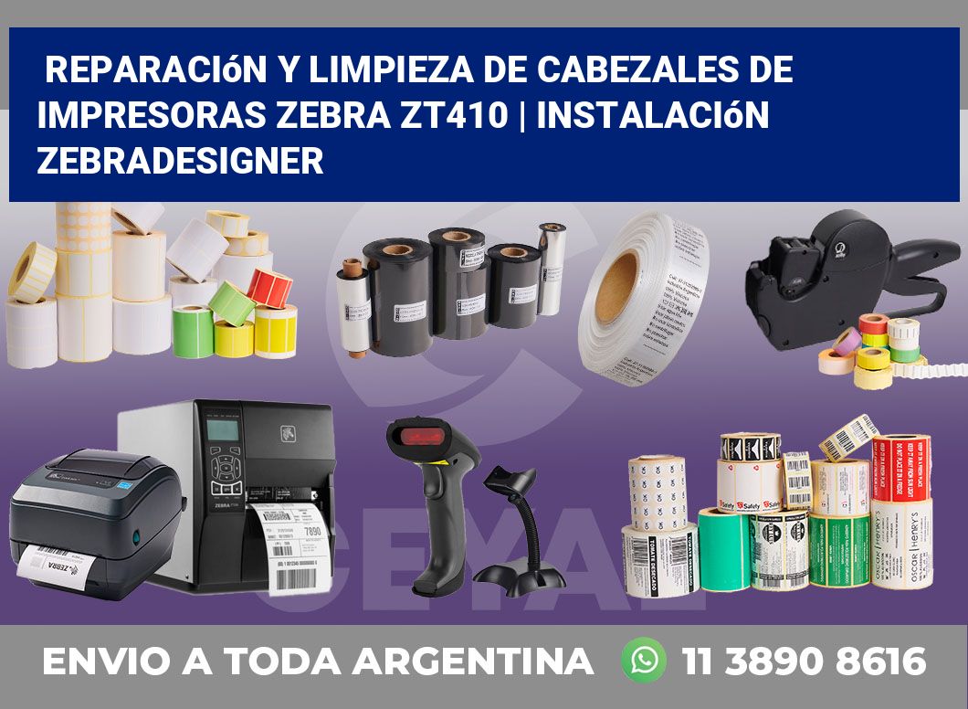 Reparación y limpieza de cabezales de impresoras Zebra ZT410 | Instalación ZebraDesigner