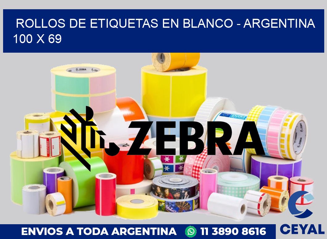 Rollos de etiquetas en blanco - Argentina 100 x 69