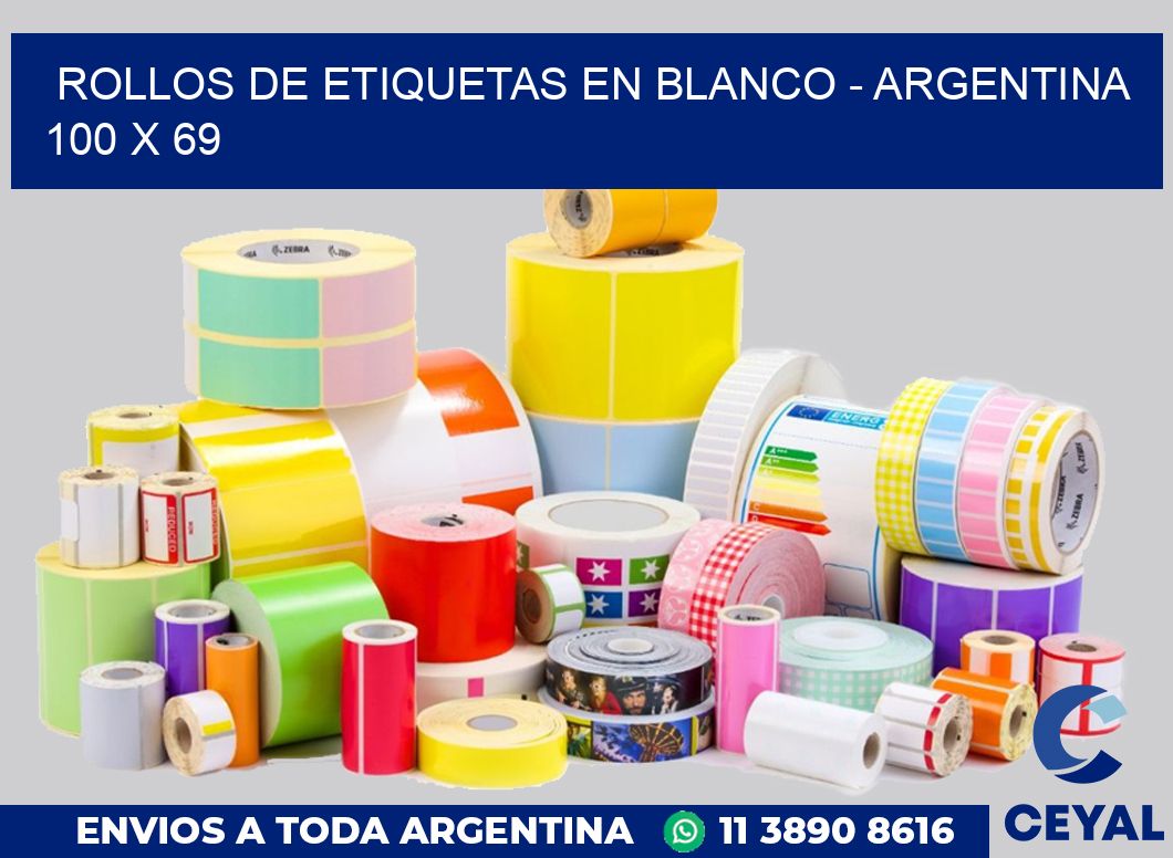 Rollos de etiquetas en blanco – Argentina 100 x 69