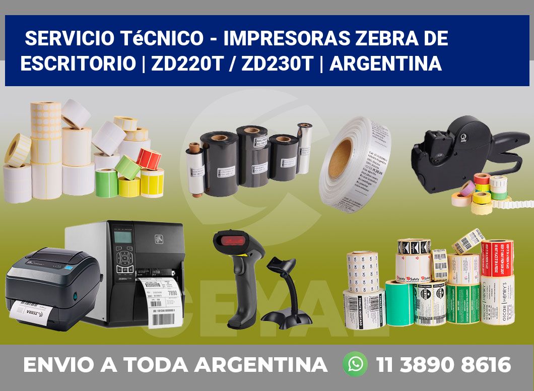 Servicio técnico – Impresoras Zebra de escritorio | ZD220t / ZD230t | Argentina