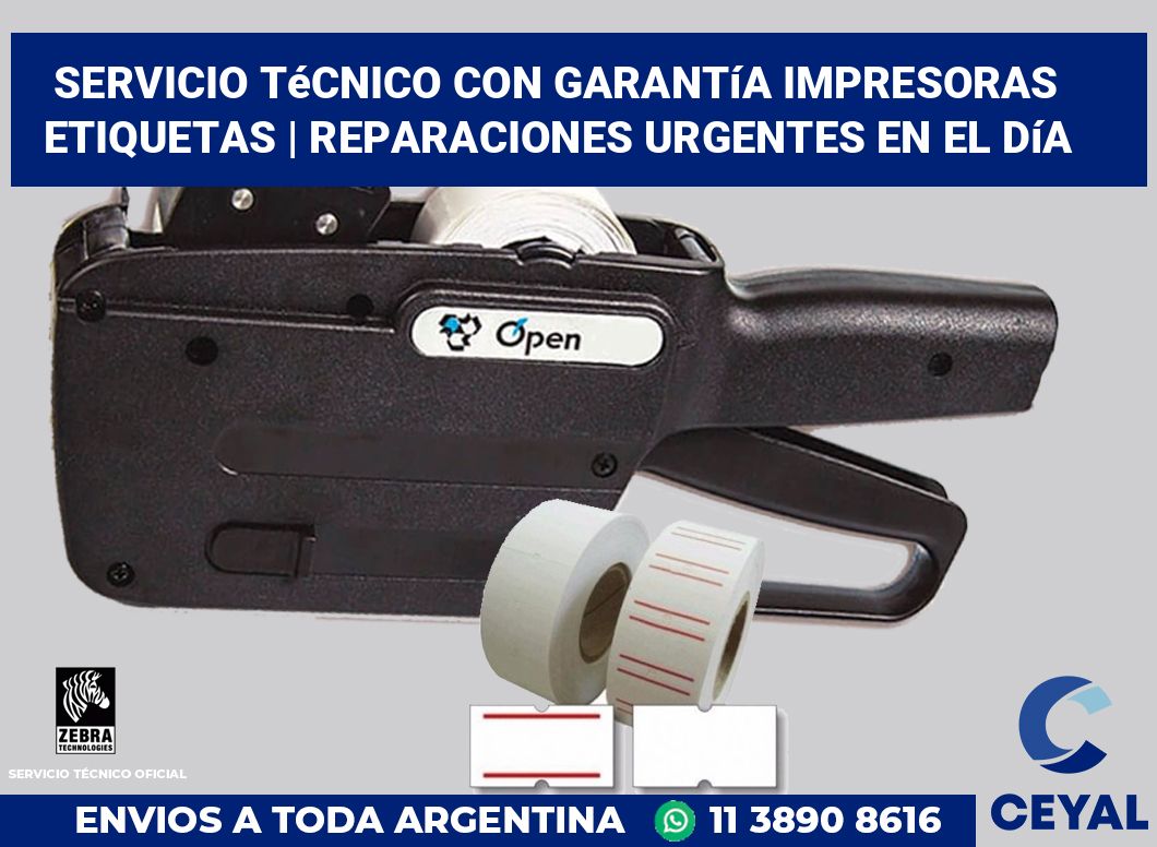 Servicio técnico con garantía impresoras etiquetas | Reparaciones urgentes en el día
