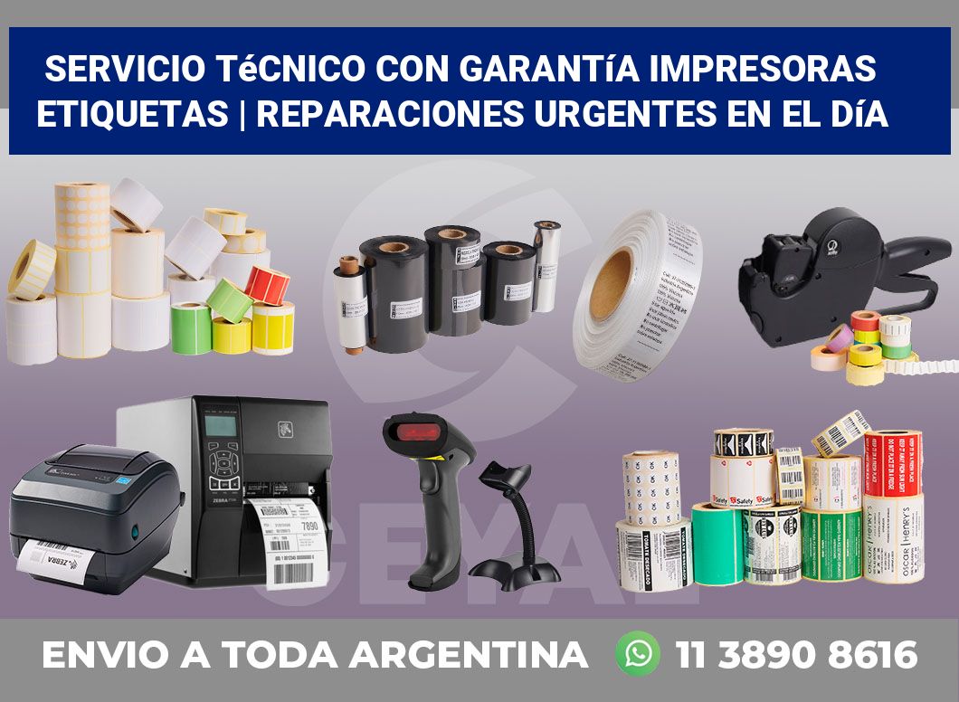 Servicio técnico con garantía impresoras etiquetas | Reparaciones urgentes en el día
