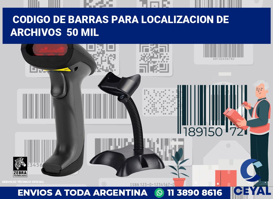 codigo de barras para localizacion de archivos  50 mil