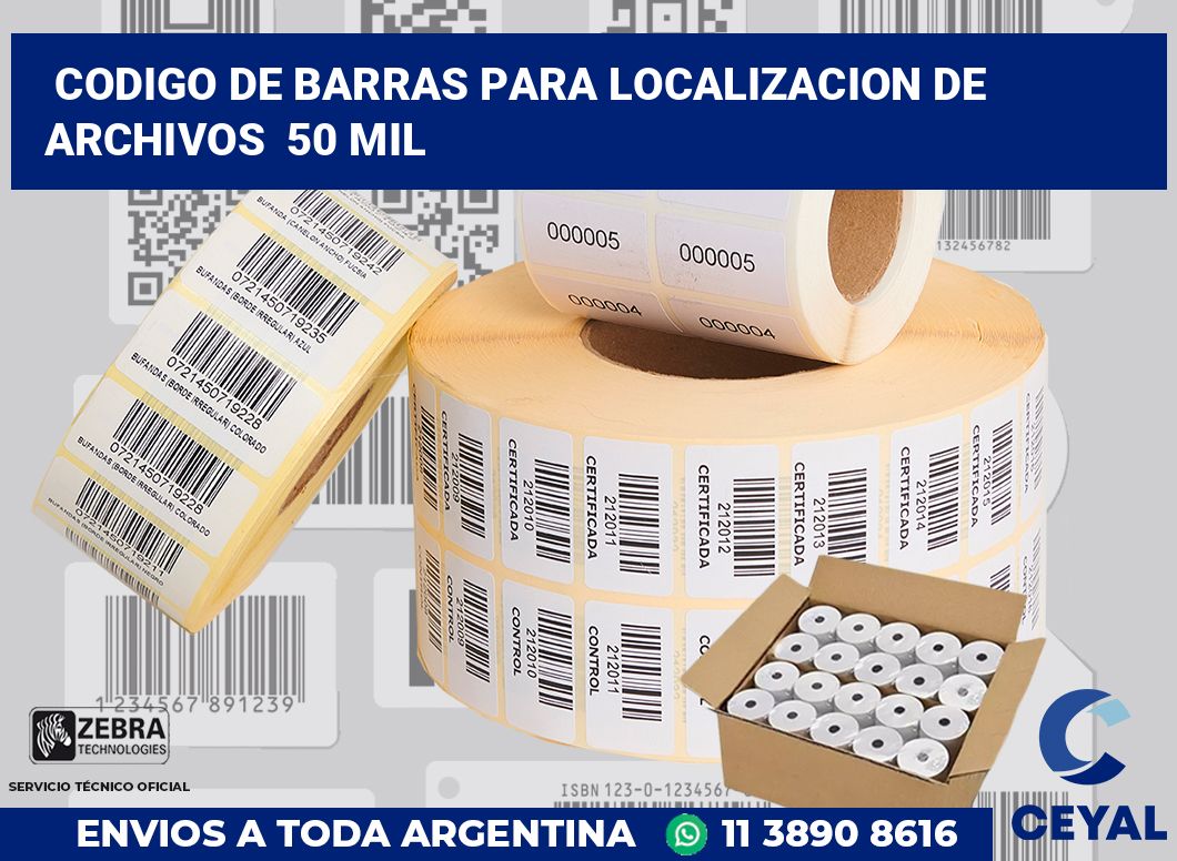 codigo de barras para localizacion de archivos  50 mil