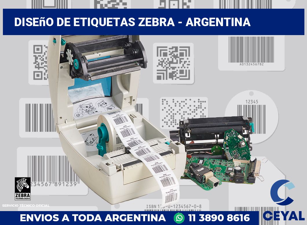 diseño de etiquetas zebra - Argentina