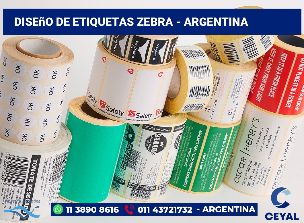 diseño de etiquetas zebra - Argentina