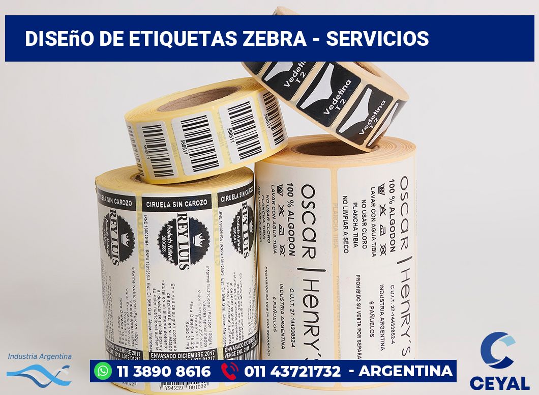diseño de etiquetas zebra - Servicios
