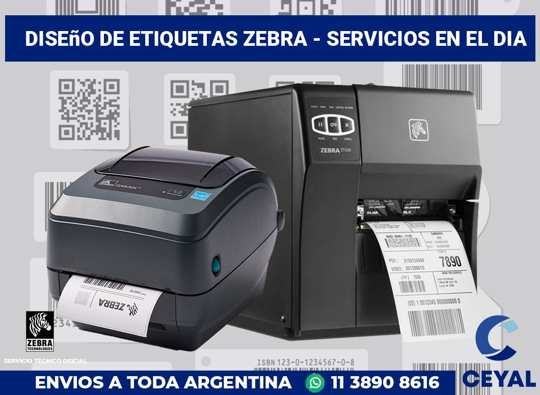diseño de etiquetas zebra - Servicios en el dia
