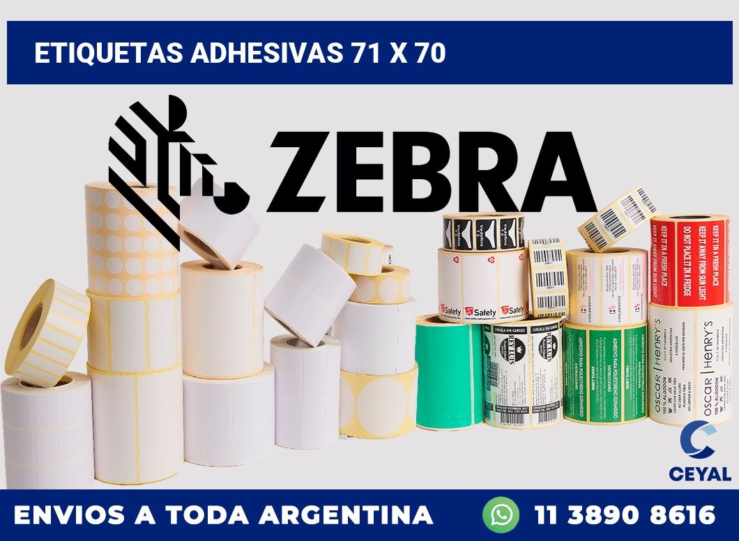 etiquetas adhesivas 71 x 70