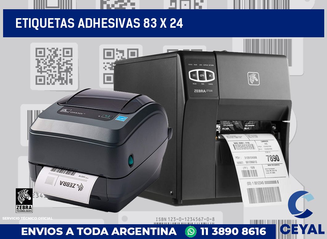 etiquetas adhesivas 83 x 24