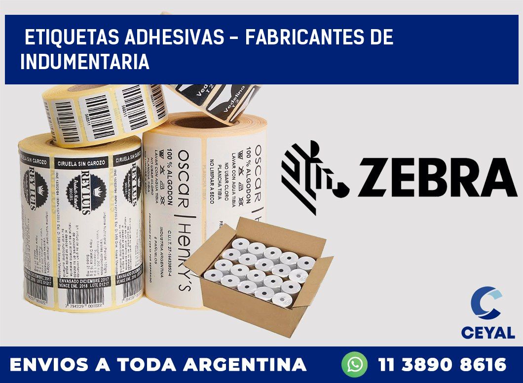 etiquetas adhesivas – Fabricantes de indumentaria