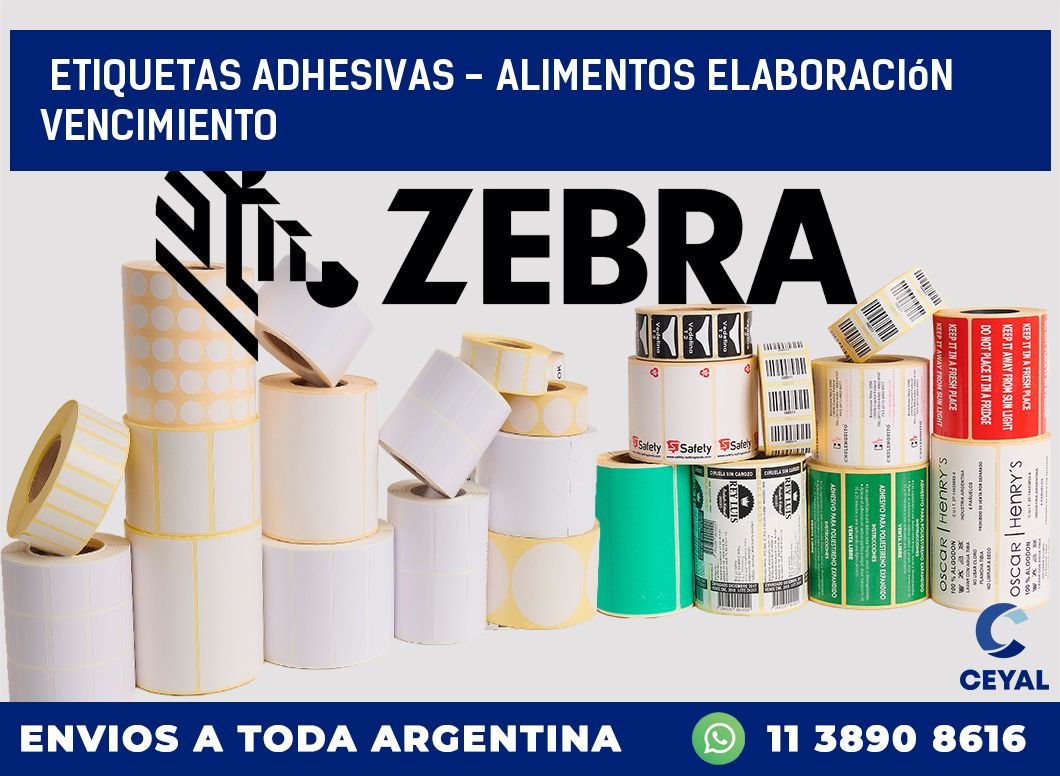 etiquetas adhesivas – alimentos elaboración vencimiento