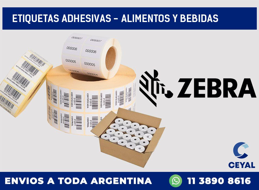 etiquetas adhesivas - alimentos y bebidas