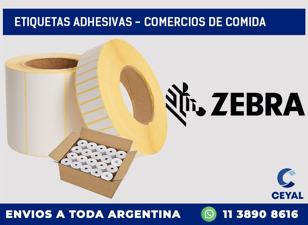 etiquetas adhesivas - comercios de comida