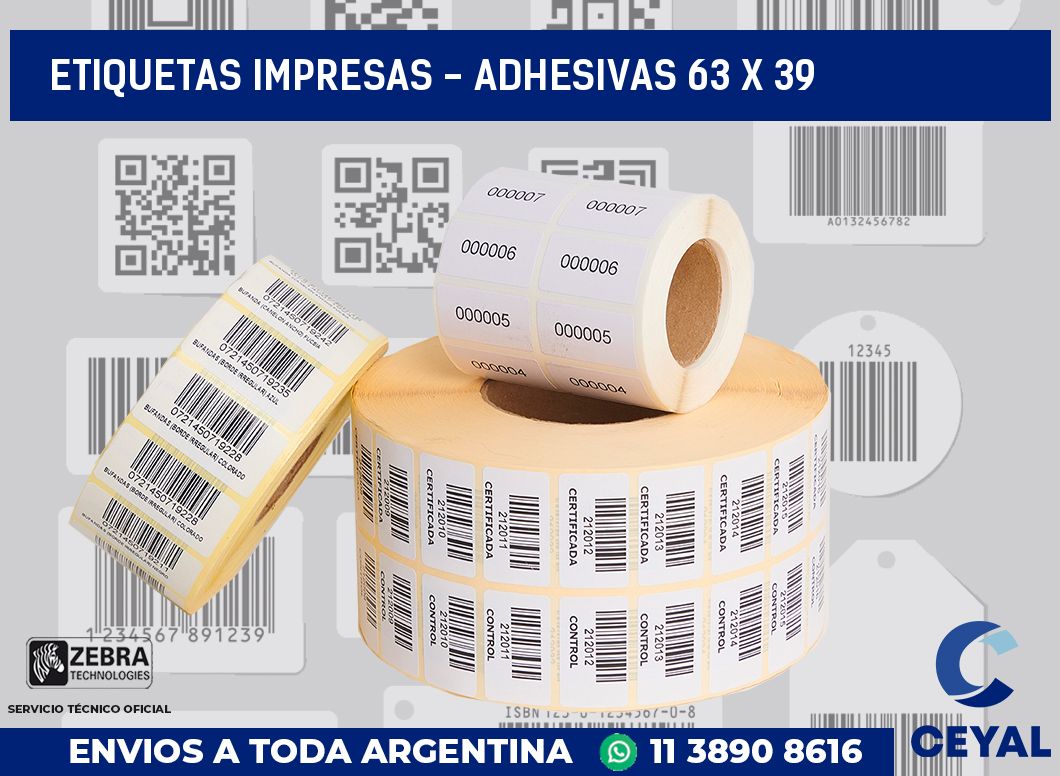 etiquetas impresas – Adhesivas 63 x 39